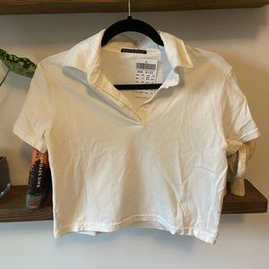 NWT Brandy Melville Cropped Collared Shirt